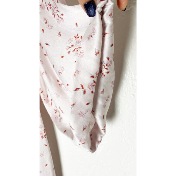 Frankies Bikinis Women's Fifi Silk Blend Cover Up Shirt Floral Sweet Rose Whimsy - Picture 4 of 6